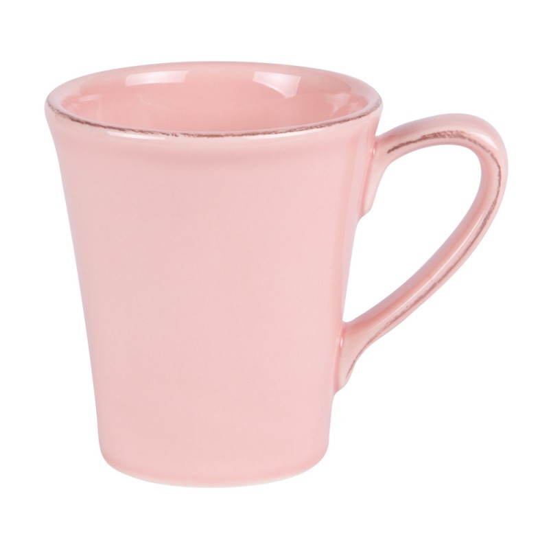 Tazza mug in ceramica rosa con manico